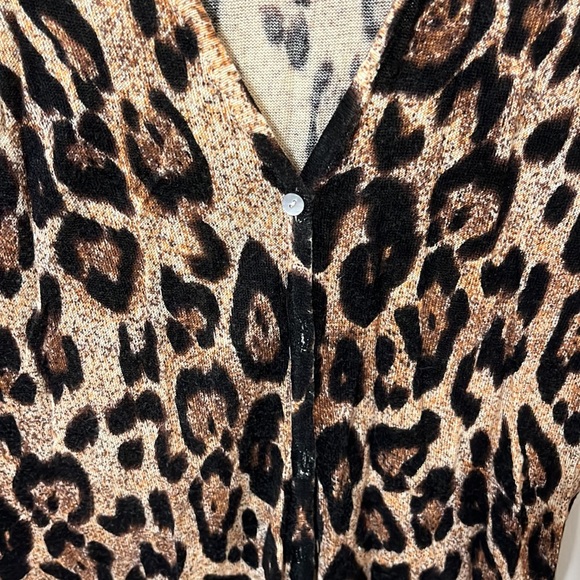 Mink pink leopard print cardigan - Picture 2 of 4
